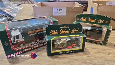 3 x boxed Corgi Eddie Stobart trucks