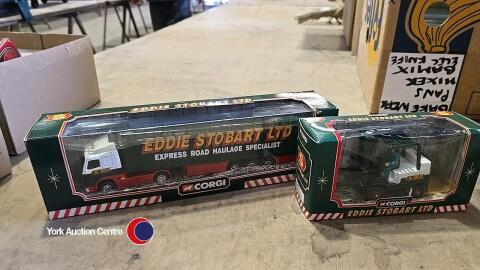 Boxed Corgi Eddie Stobart truck and forklift