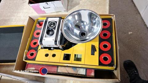 Ansco and Kodak flash cameras, boxed, no bulbs