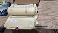Document wire-binding system – binding machine, 3 incomplete boxes of wires plus box of c.1,000 A4 white cards and a box of about 30 A4 acetates. - 2