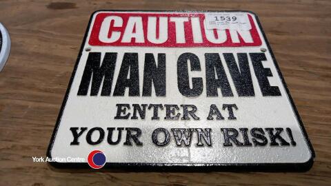 Cast Iron Man Cave sign 10in x 10in