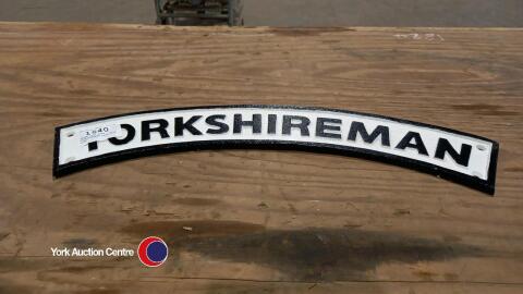 Large cast iron Yorkshireman sign 32in wide