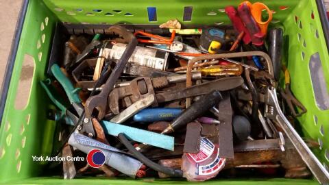 Box of garage tools