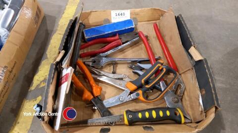 Box of pinchers and pliers etc