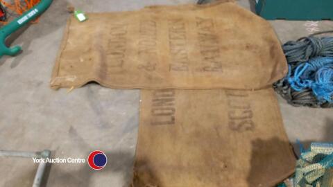 2 x Midland & LNER railway hessian sacks