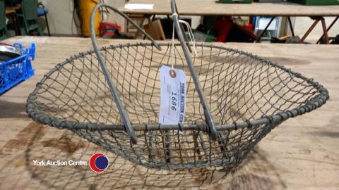 Vintage galvanised wire basket