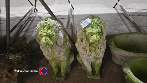 Pair of Lion garden statues