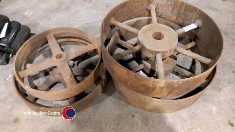 4 x antique iron wheels