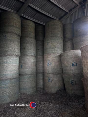 24x Round bales of herbal rich 2024 baled hay, collection from YO60 7