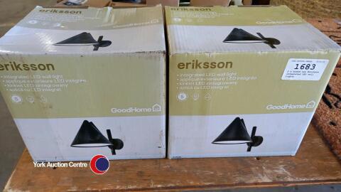 2 x brand new Errikson integrated LED wall lights