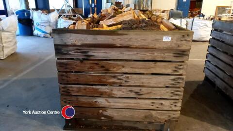 Large crate of hardwood logs