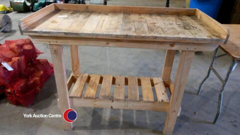 Wooden potting table