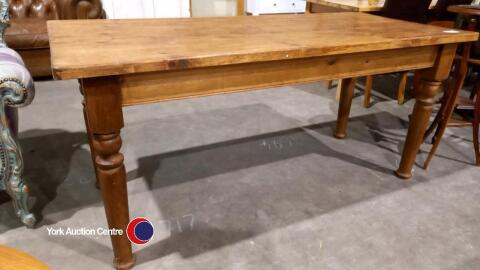 Large rectangular wooden farmhouse table