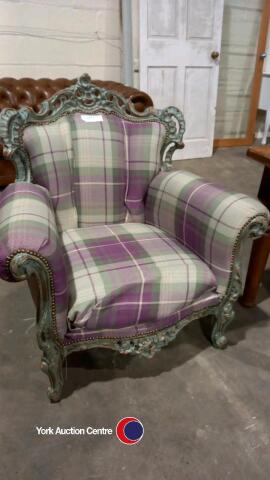 Tartan bedroom cottage chair