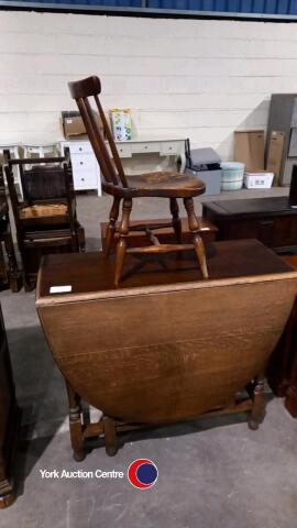 Oak Gateleg Table and Cilds Chair