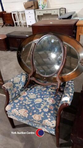 Copper Mirror, Easy Chair and Swing Mirror