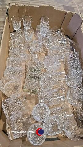 Box good quality cut glass & crystal glasses