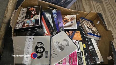 Box of music DVDs, some rare