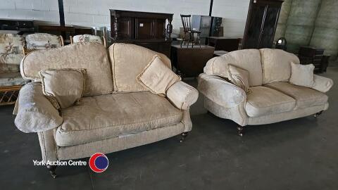 2 x 2 seater sofas, 78' long 34 wide 35 high and 67' long 33 wide 30 high