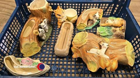 Collection of Hornsea Fauna pottery