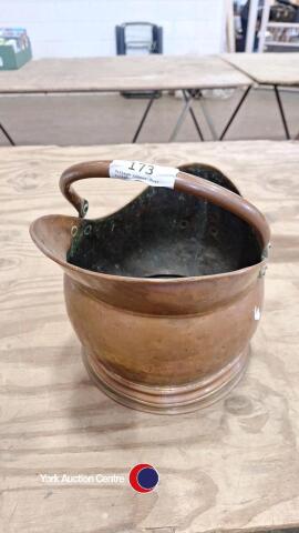 Vintage copper coal bucket