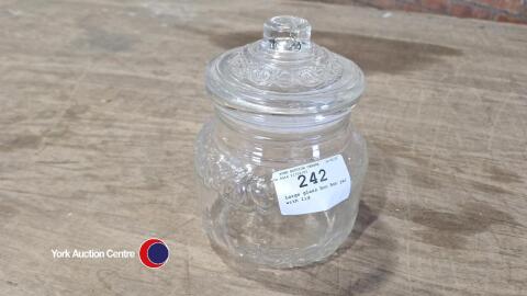 Large glass Bon Bon jar with lid