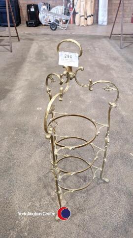 Large brass plate rack/plate stand for afternoon tea