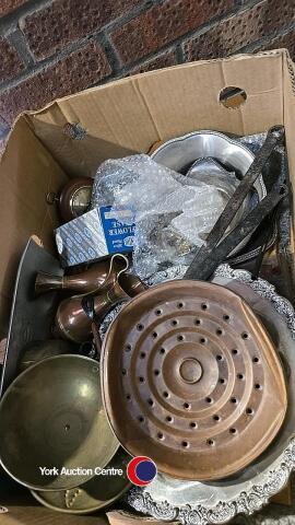 Assorted vintage silver and brass items