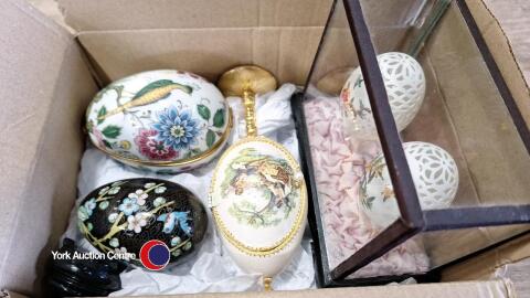 Collectable eggs including Limoges and Cloisonné