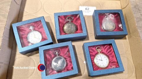 5 x boxed Hackett pocket watches