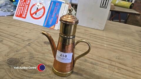 Vintage copper and brass coffee percolator