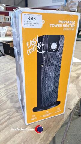 TCP portable, oscillating tower fan heater, 2000W