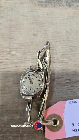 9 ct Gold Omega manual wind up wrist watch