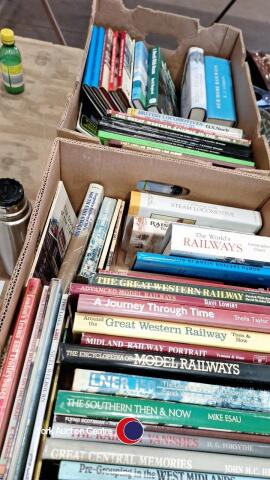 2 boxes of railway books