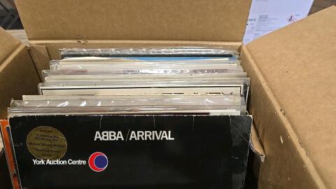 Box of approx 50 assorted pop LPs