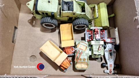 6 assorted old toy cars/Tonka truck