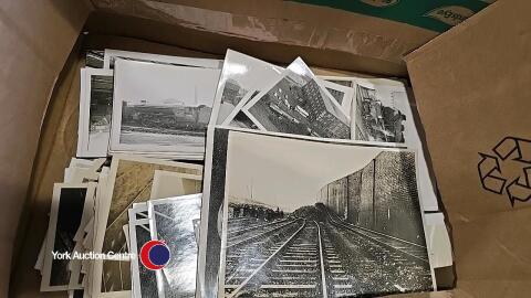 Box of vintage railway photos