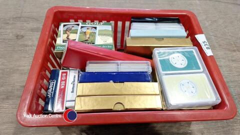 Quantity of playing card sets inc some golf and Commemorative