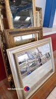 5 Gilt framed wall mirrors various shapes and sizes - 2