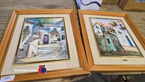 2 x E Belda Spanish oil paintings