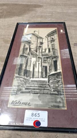 Colomer artist black & white picture in frame