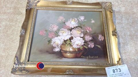 Flower painting in Decor gilt frame, 10' x 8'