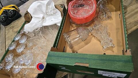 2 Boxes of quality crystal and cut glassware