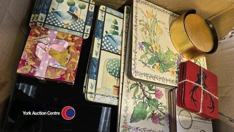 Box of table mats & coasters, some new