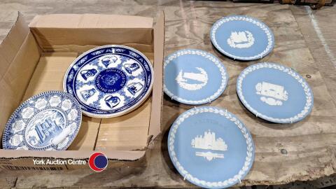 4 Wedgwood collectable plates and 3 Ringtons plates