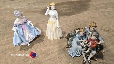 2 Royal Doulton figures 'Southern Belle' HN2425 -Susannah HN4221 & a Continental figure group