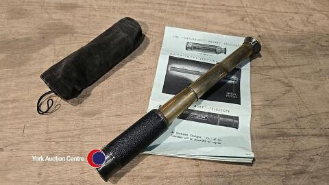 The Lord Bury Telescope and The Naturalist's Telescope with velvet bag, original box and papers