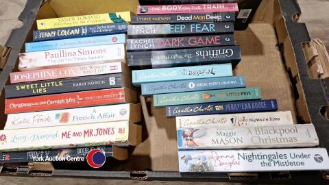 Box of fiction books