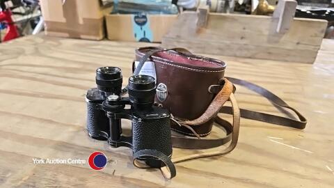 Vintage German binoculars and case