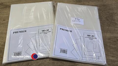 A4 clear cut flush folders (2 x 100)